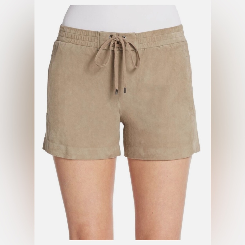 100% Vince Leather Suede Shorts